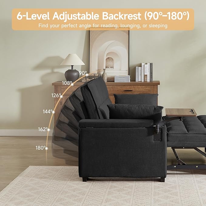 Auvsoce 65" Sleeper Sofa Bed Loveseat, Convertible Couch