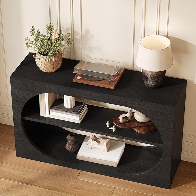 55-Inch Entryway Table with Storage, 3-Tier Console Tables, Behind Couch Table
