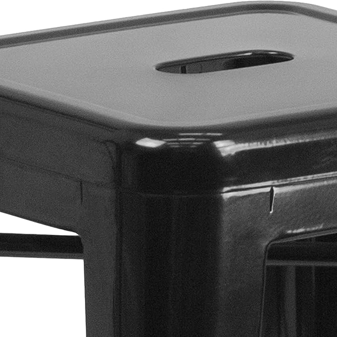 Flash Furniture 30"H Commercial Modern Metal Backless Barstool, Indoor/Outdoor