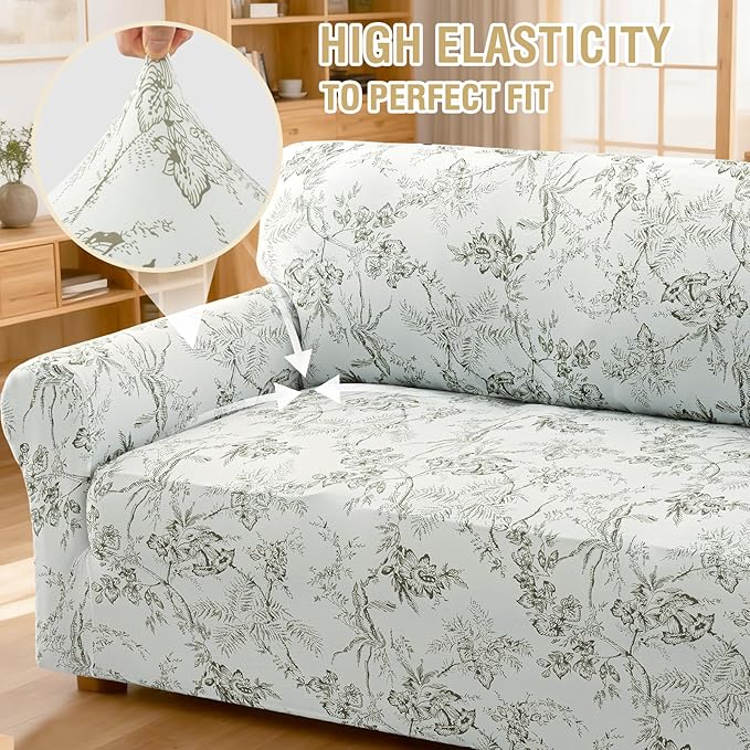 H.VERSAILTEX High Stretch Couch Cover 2 Cushion Sofa Printed Love Seat Couch