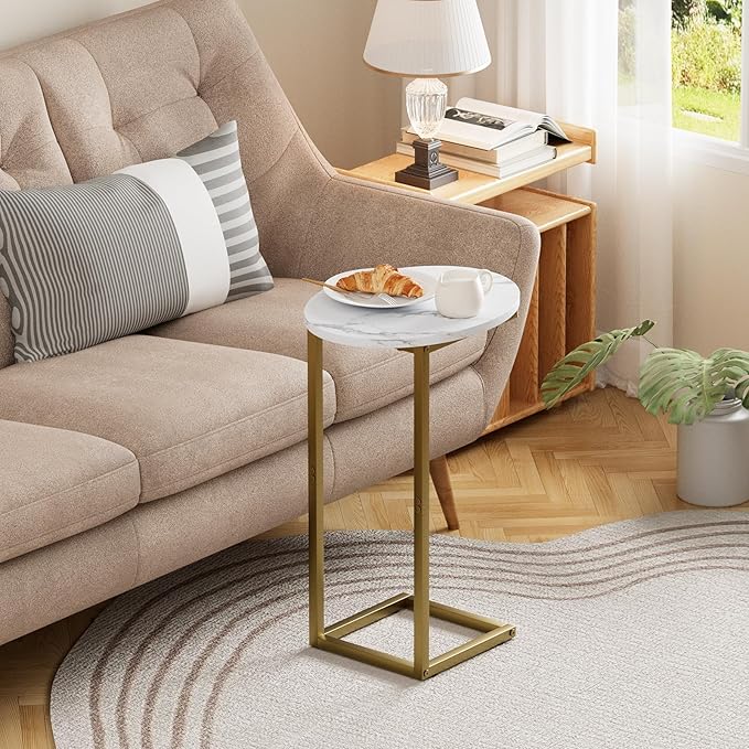 C Shaped End Table, Oval Couch Side Tables