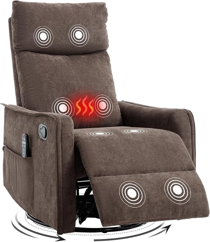 Trustyue Swivel Rocker Recliner Chair, 360° Swivel Recliner