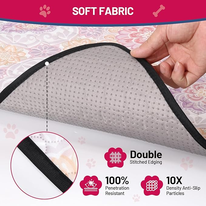 Washable Dog Pee Pads - Absorbent Reusable Puppy Training Pads, Waterproof Leak - Proof & Non - Slip for Crate Whelping Potty Training 24x36 (Pack of 2)
