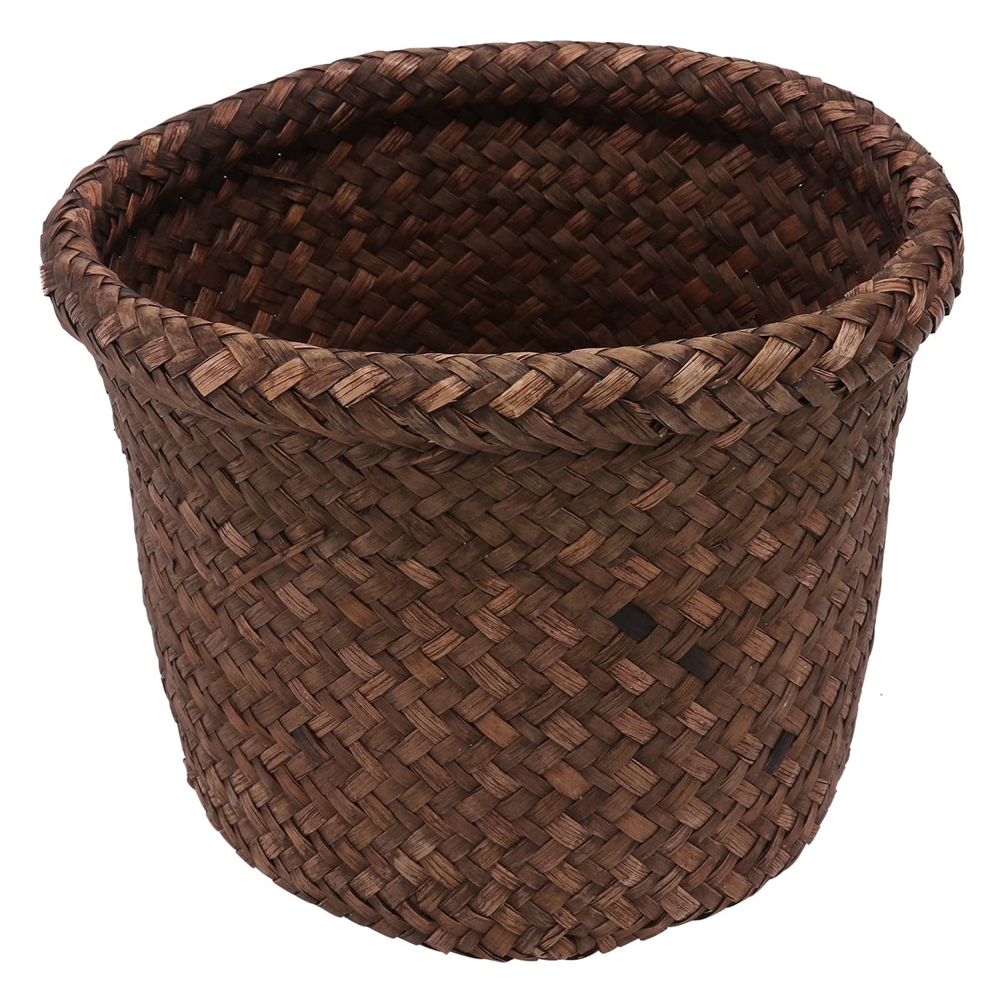 NUOBESTY Round Seagrass Planter Basket: 5.5x7.1" Woven Pots Cover Plant Pots Containers - Wicker Plant Basket Desktop Sundries Container - for