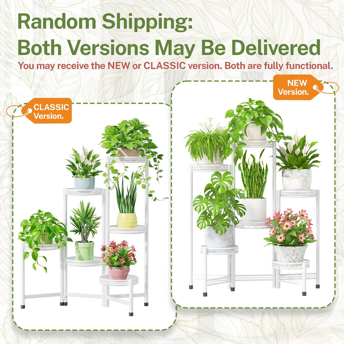 iDavosic.ly Plant Stand Indoor Outdoor, 6 Tier Corner Metal Flower Display Holder Shelf, Folding Tall Orchid Rack for Patio Balcony Porch Garden Living Room House, Wrought Iron - White
