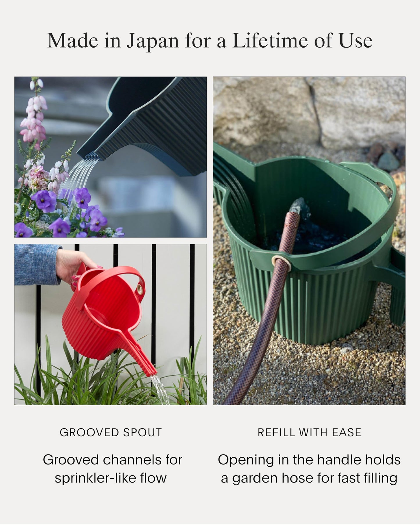 Hachiman Small Watering Can - 1.5 L Plant Watering Can with Widened Spout for Indoor and Outdoor Plants - Hands-Free Filling - 13.3" × 5.3"- Garden Green