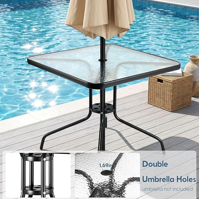 Arlopu 5 Piece Outdoor Patio Dining Set, Porch Furniture