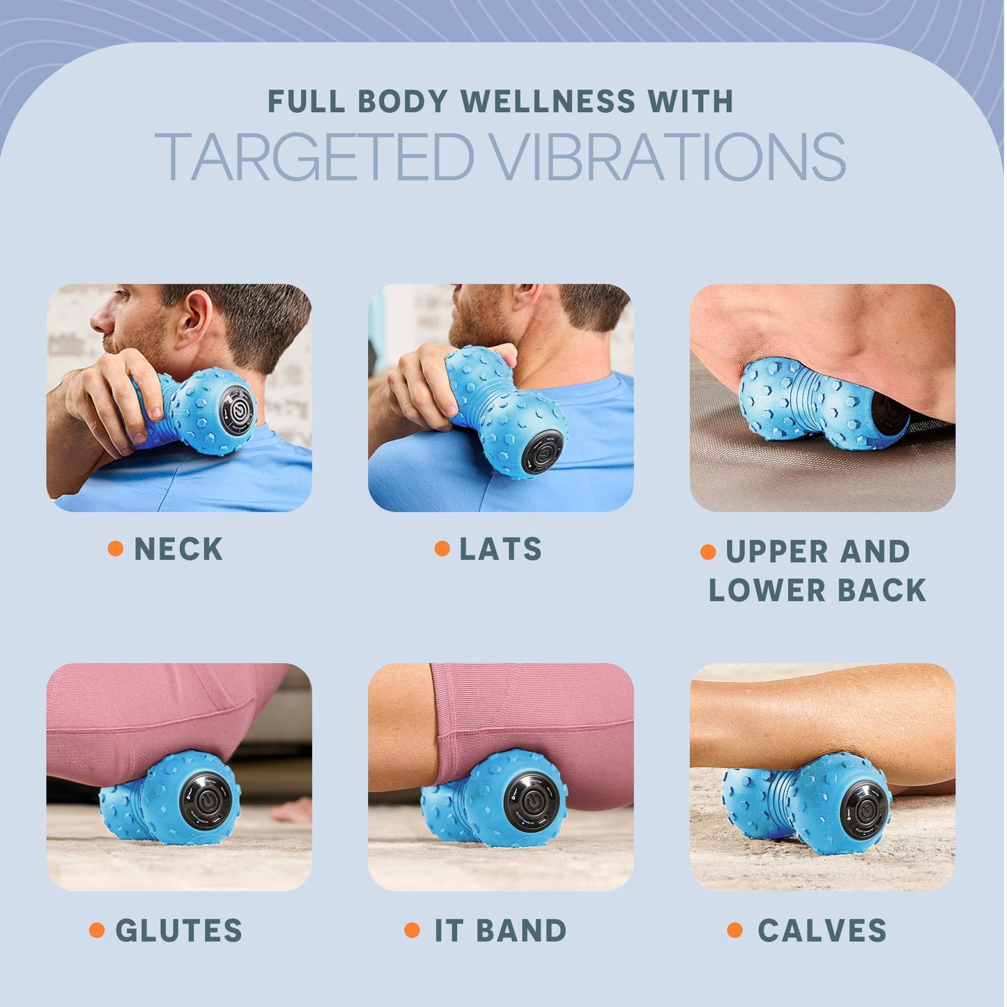 Lifepro 4-Speed Vibrating Massage Ball - Peanut Massager and Vibrating Foam Roller for Fitness, Mobility, and Relaxation - Compact and Portable Design