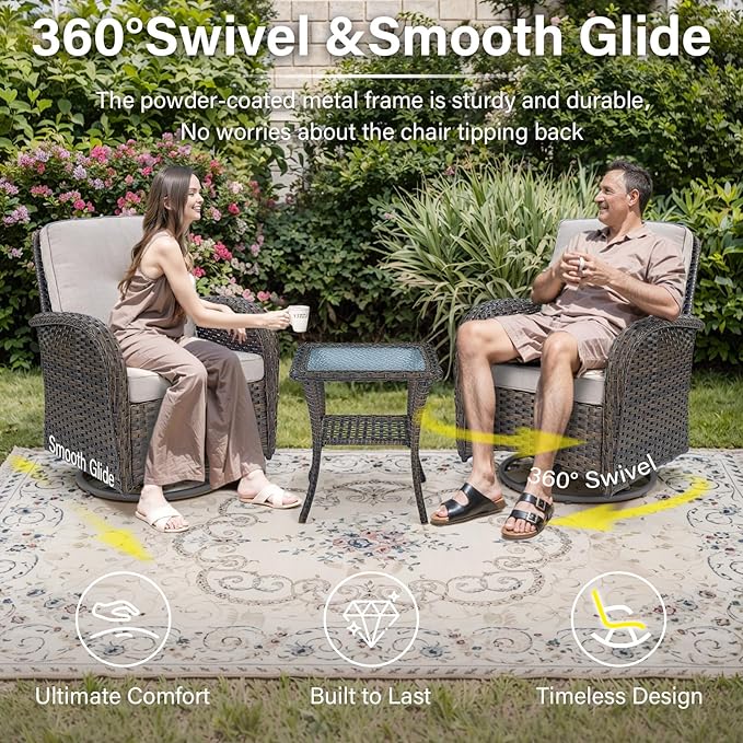 Belord 6 Pieces Wicker Patio Conversation Sets