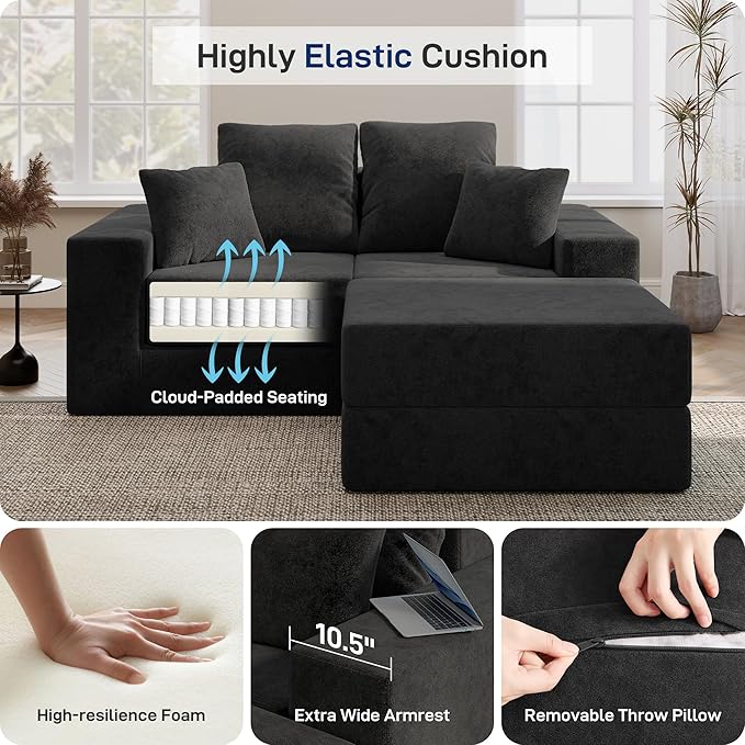 Cloud Modular Sectional Sofa, Comfy Boneless Couch