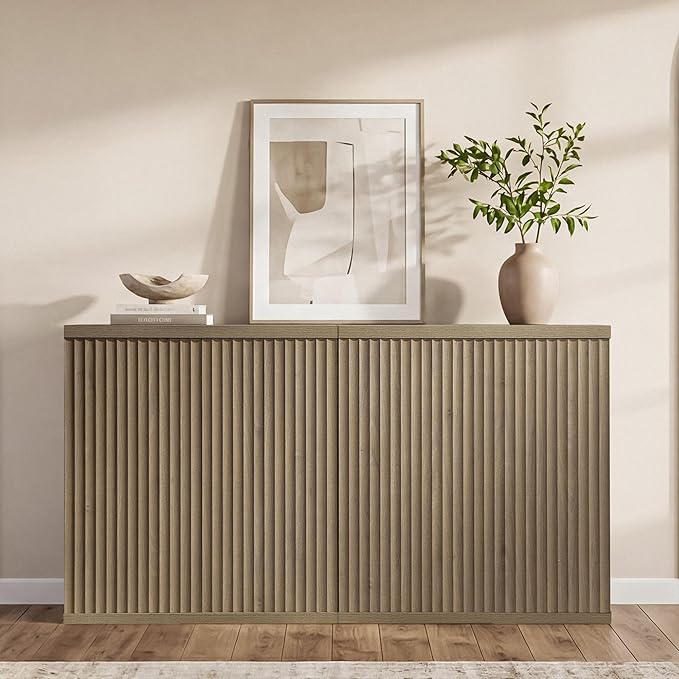SICOTAS Buffet Cabinet with Storage Accent Sideboard Modern Credenza with Doors