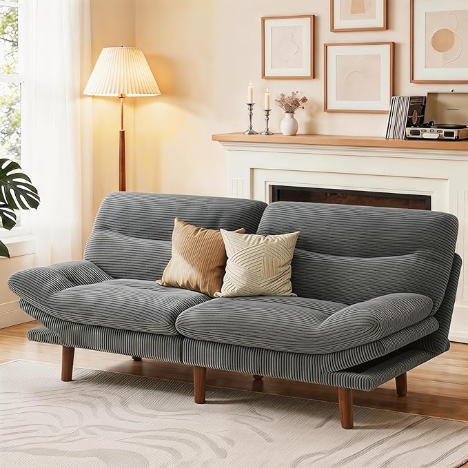 Marsail 66" Futon Sofa Bed, Convertible Corduroy Futon Couch
