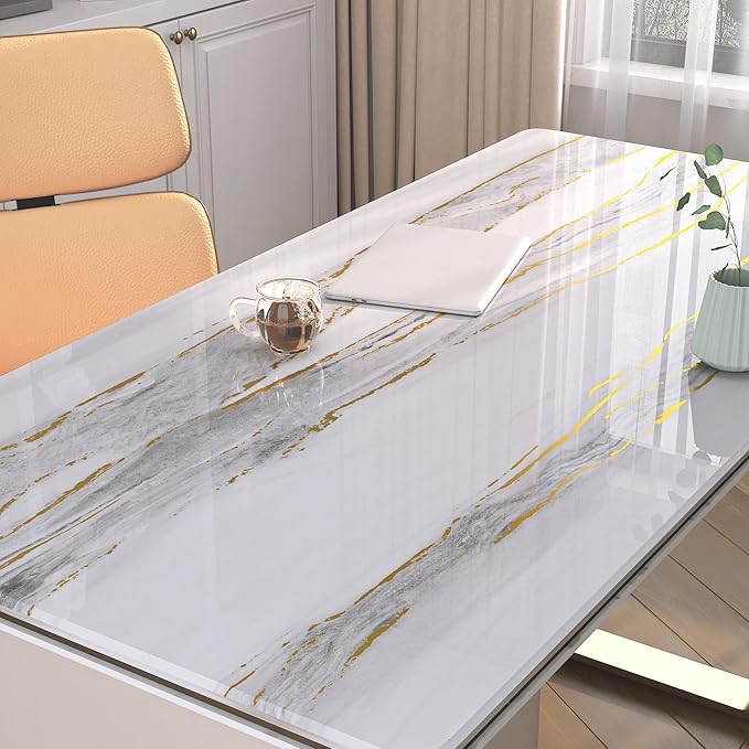 LaCheery Glossy Gold White Marble Contact Paper Waterproof 15.8"x275" Kitchen