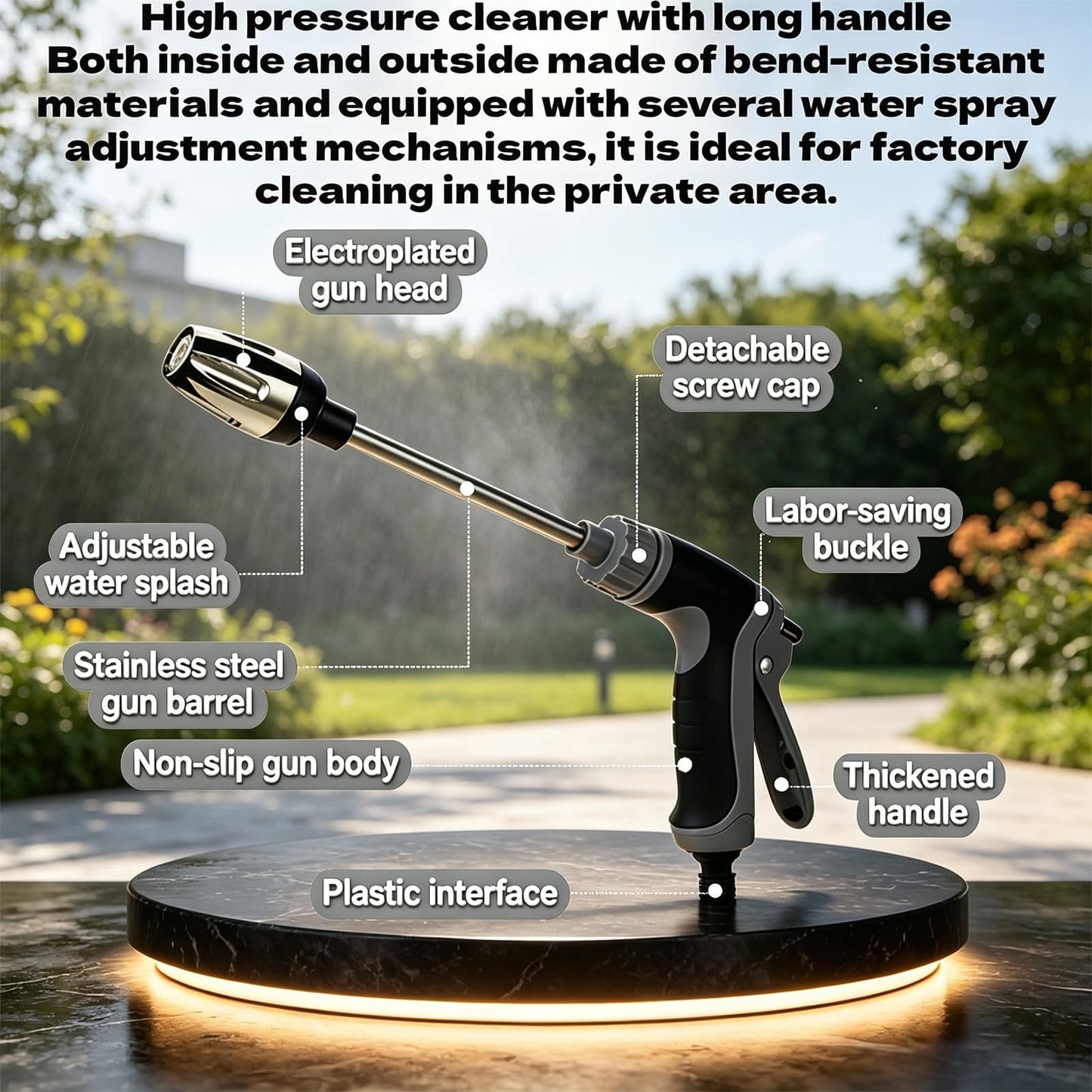Aquoxis Pressure Washer, High Pressure Power Washer with Adjustable Nozzle, Universal Garden Hose Connection, Multi Spray Modes for Car Patio Outdoor Cleaning (A)