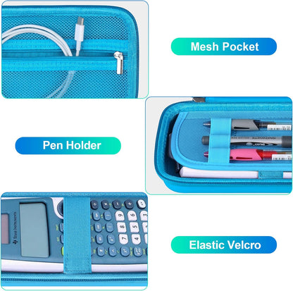BOVKE Hard Case for TI-30XIIS TI-30XS TI-30Xa TI-36X Pro Scientific Calculator, Blue