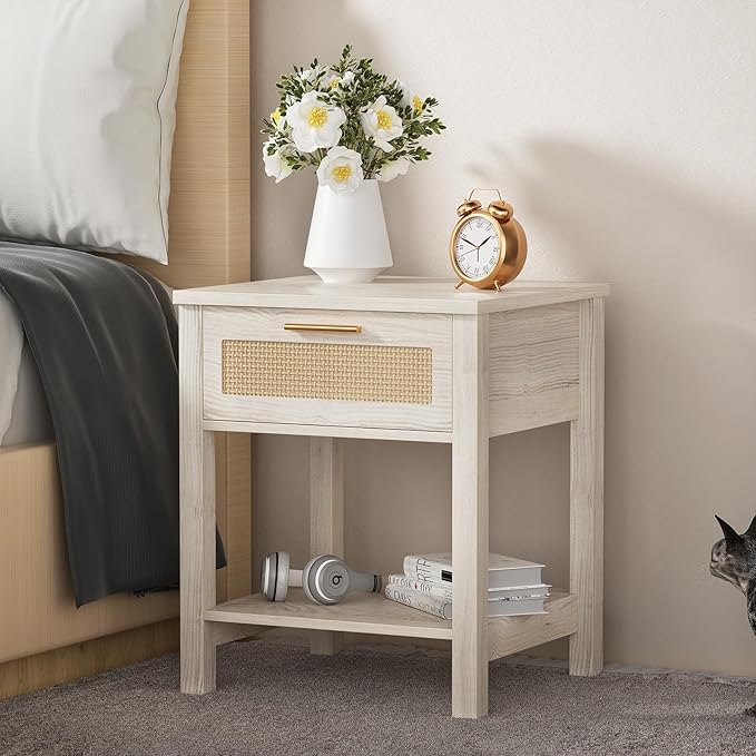 Set of 2 Nightstands, Modern End Table