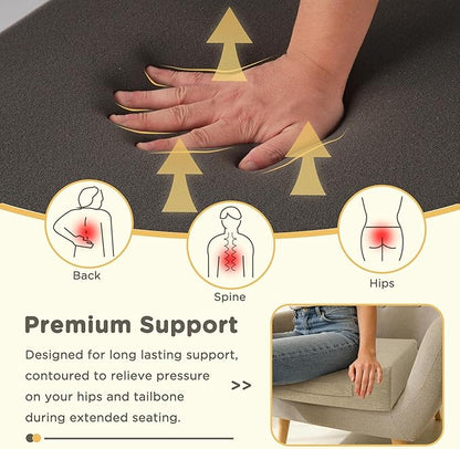 Recliner Cushions for Elderly 20x20x4 Inch Thick Large Recliner Seat Cushion with a Handle Square Non Slip Chair Pads with Washable Cover for Couch Armchair Chairs Beige