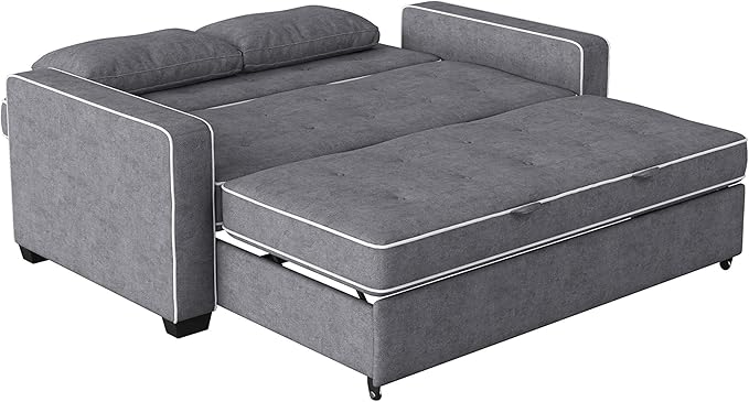 Serta Ainsley 66.5" Convertible Sleeper Loveseat, Full Size, Dreamcoil Comfort