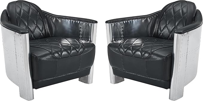 Art Leon Genuine Leather Accent Chairs