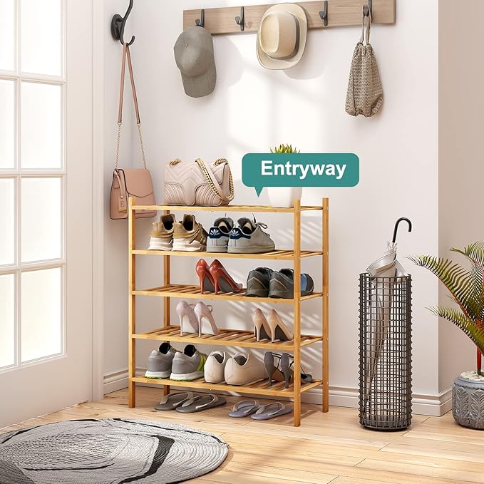 viewcare 5-Tier Bamboo Shoe Rack