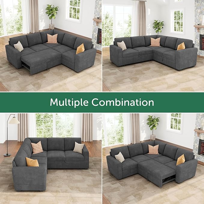 HONBAY Modular Sectional Sleeper Sofa
