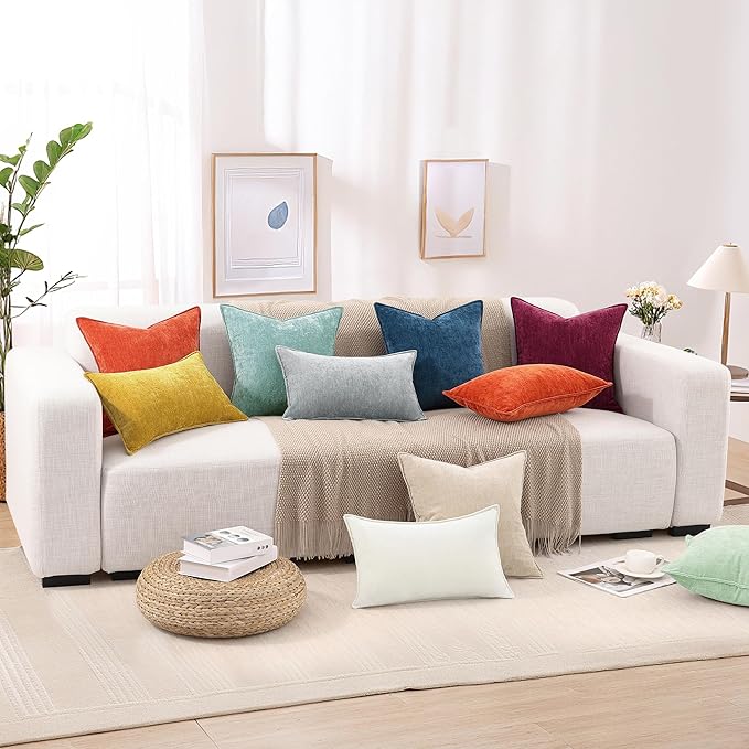 decorUhome Summer Couch Throw Pillow Covers 20x20 Set of 2, Decorative Soft