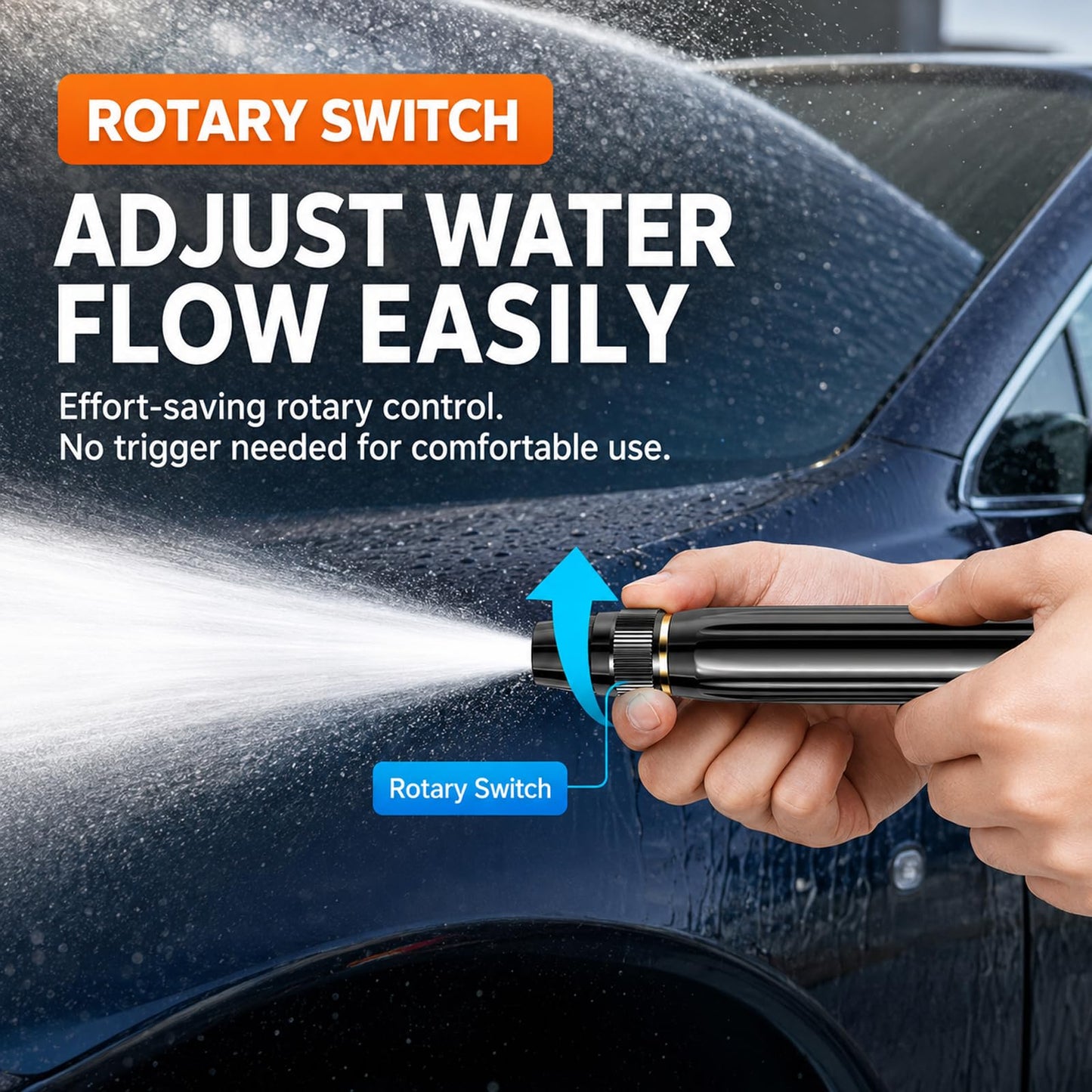 2 Pack Home High-Pressure Car Wash Water Gun with Booster Nozzle and Hose, High Pressure Hose Nozzle, Adjustable Spray Patterns for Car Washing and Outdoor Cleaning