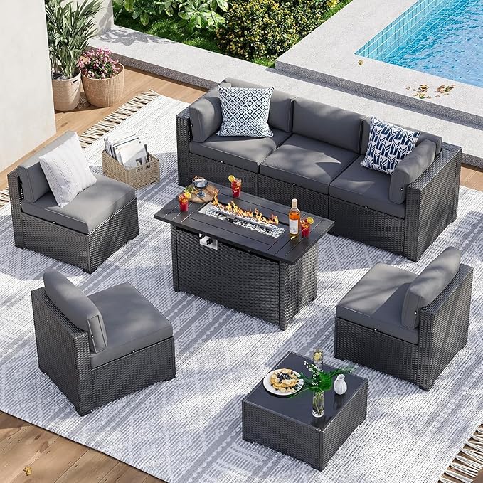 Aoxun 8 Piece Patio Furniture Set