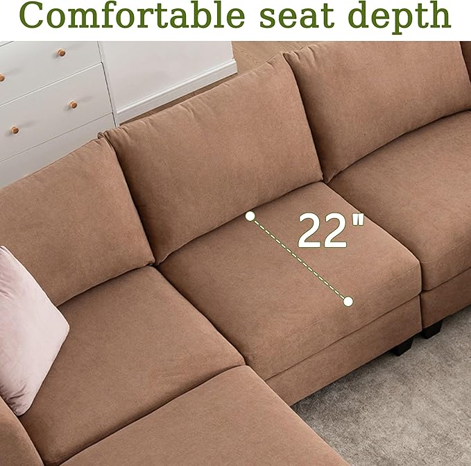 122.8" Large Sectional Couches for Living Room, 6 Seater L Shaped Modular