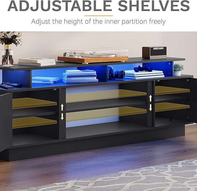 DWVO Modern TV Stand for 75 Inch TVs, Entertainment Center