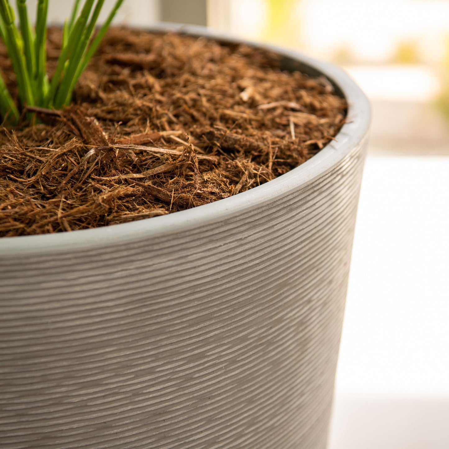 XBrand Modern 28-Inch Tall Round Planter, Modern Tapered Planter Perfect for Indoor & Outdoor Planter, Patio Décor, Gray