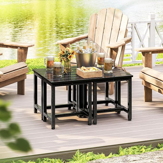 ODK Outdoor Side Tables Set of 2, Adirondack Patio End Table