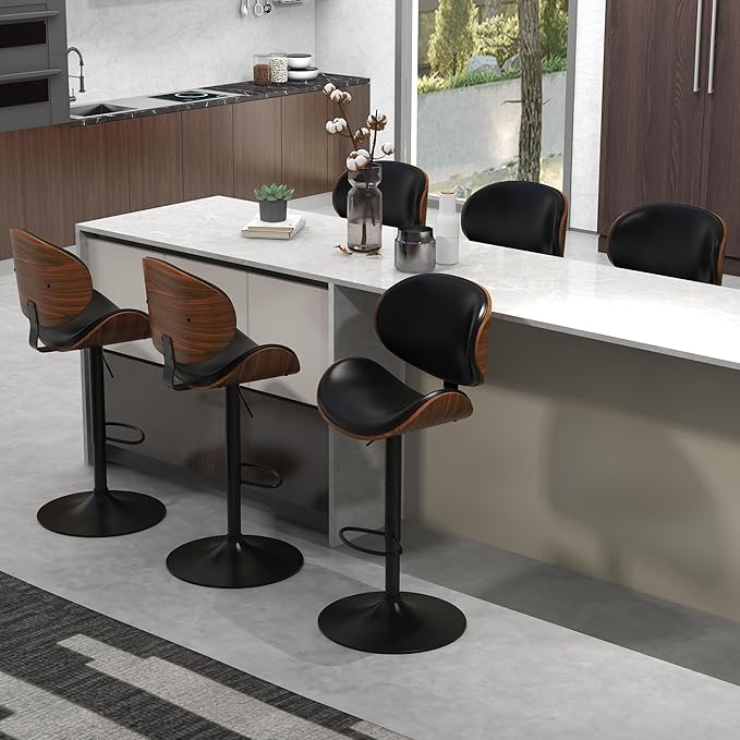 civama Bar Stools Set of 4 for Kitchen Counter, Adjustable Bar Height Chairs