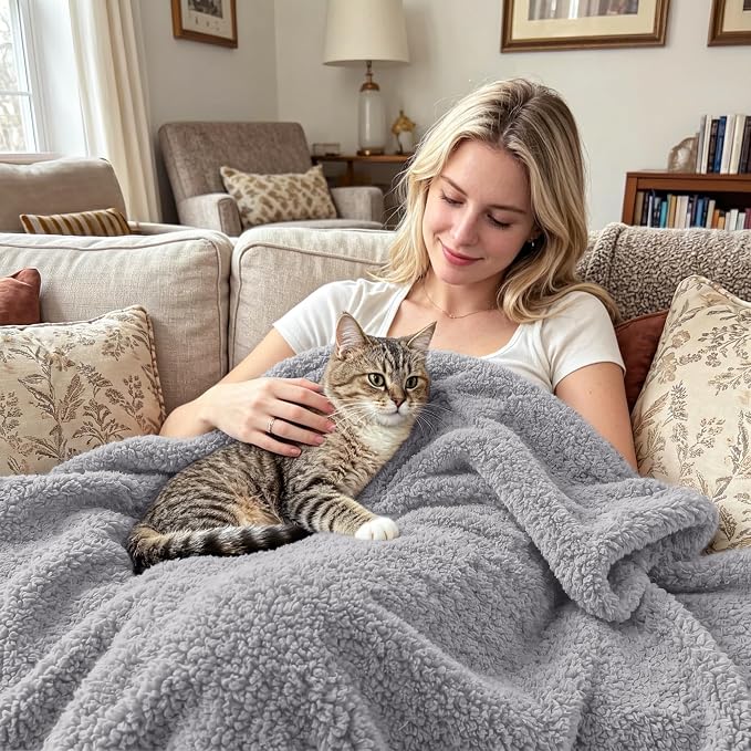 Exclusivo Mezcla Fleece Bed Blankets Queen Size, Ultra Soft, Lightweight and Fuzzy Light Grey Blanket for Women, Home Decor, 90x90 Inches