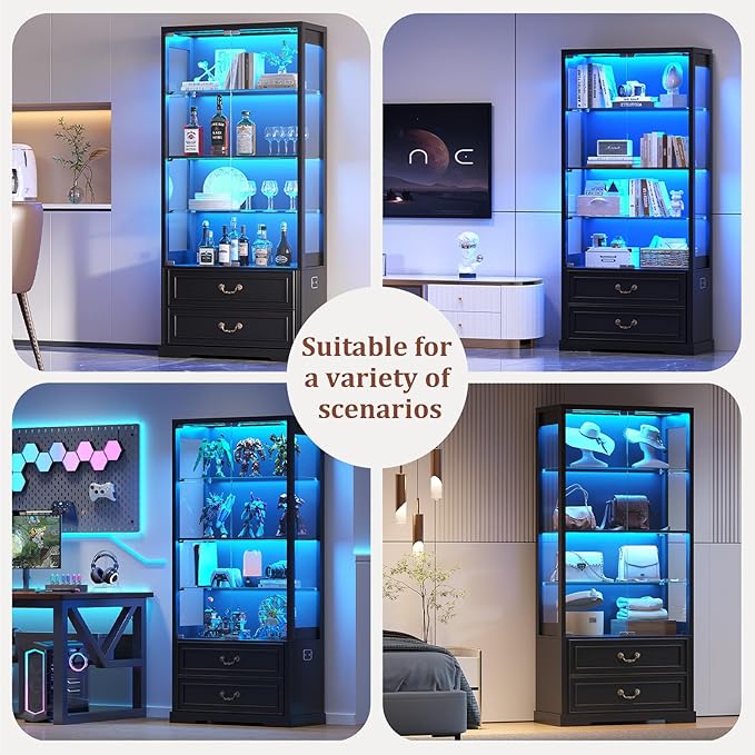 TAGELIER Glass Display Cabinet