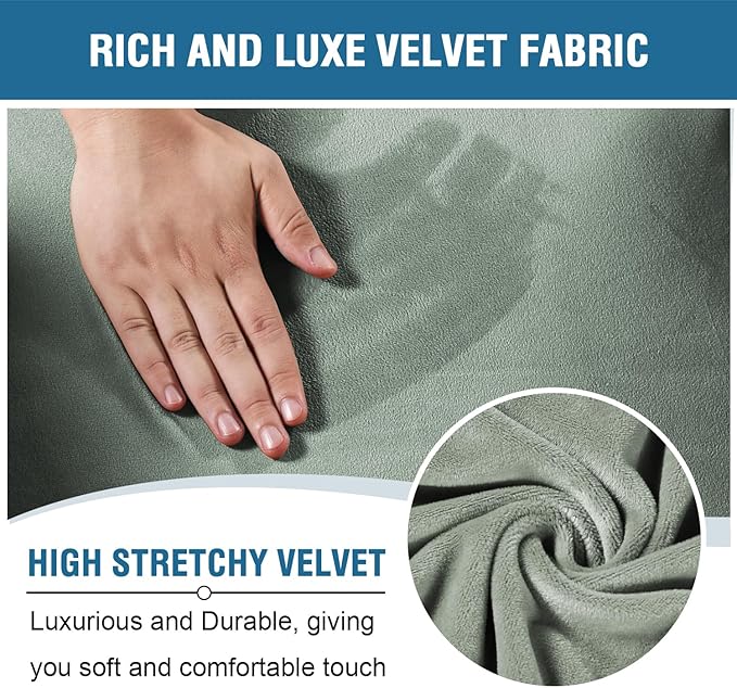 H.VERSAILTEX 4-Pieces Recliner Chair Covers Velvet Stretch Reclining Couch
