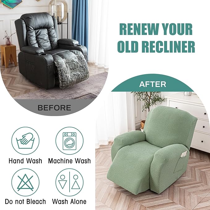 Genina Recliner Chair Cover, Stretch Reclining Chair Covers, Recliner Sofa