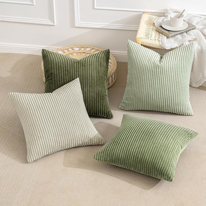 MIULEE Boho Farmhouse Throw Pillow Covers 20x20 Inch Set of 4 Mordern Neutral