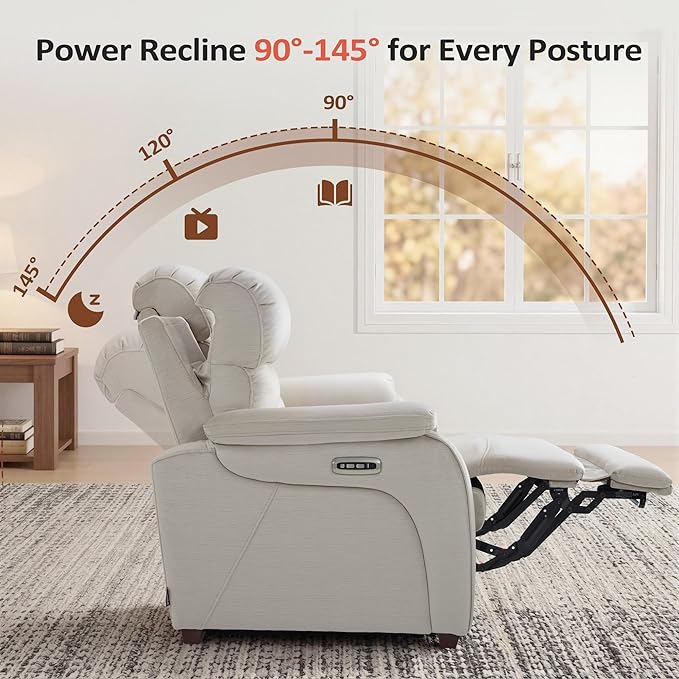 MCombo 61.6'' Wall Hugger Power Loveseat Recliner, Reclining Loveseat