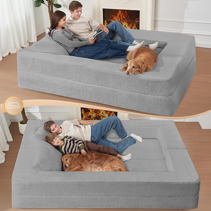 Futon Sofa Bed with Pillow, 3-in-1 Sleeper Sofa Bed with Removable Cover