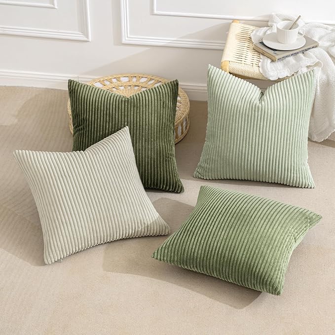 MIULEE Decorative Throw Pillow Covers Set of 4 Summer Light Green Gradient