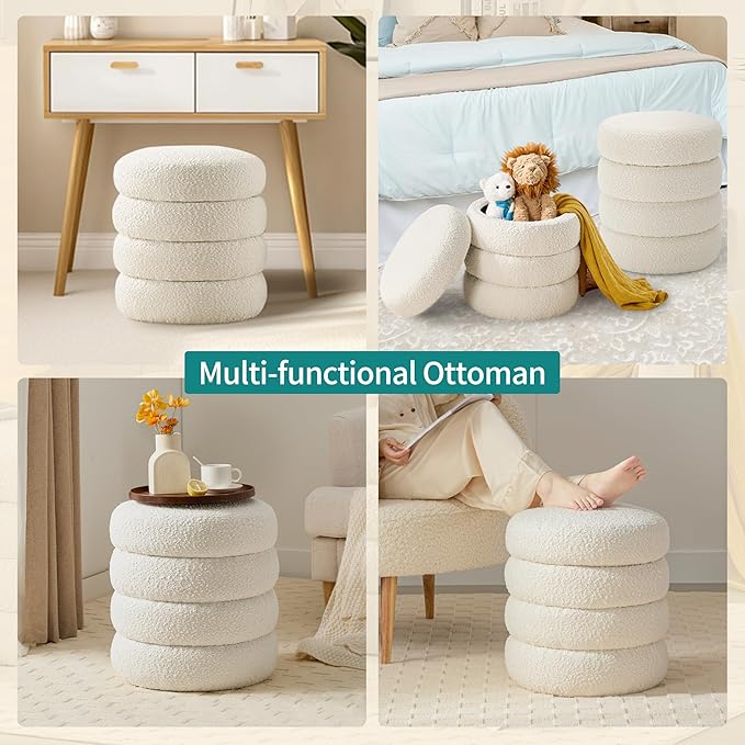 Busaurus Round Ottoman with Storage