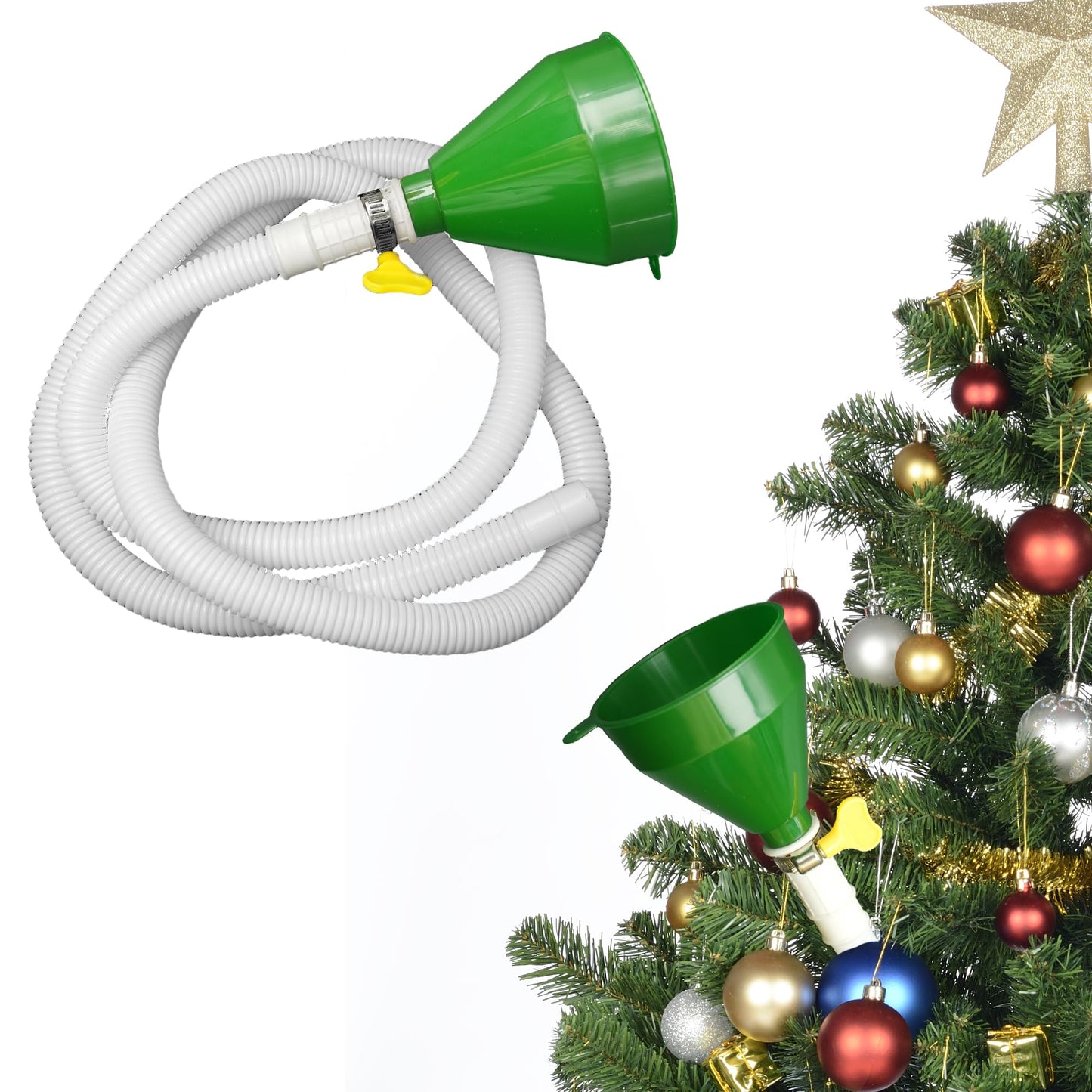 1.5m Christmas Tree Watering Funnel - Long Spout Watering System for Large Indoor & Outdoor Plants (Green)