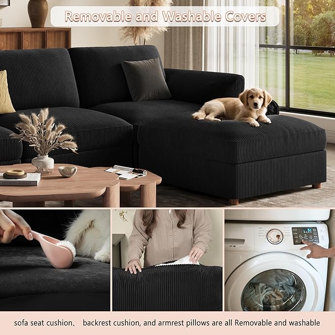 EASE MOOSE Oversized Sectional Modular Sofa, Large U Shape Sectional Couch Wide
