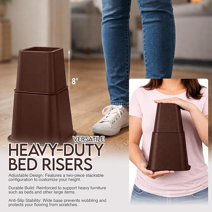 Utopia Bedding Bed Riser, 3 & 5 Inches Adjustable Furniture Risers