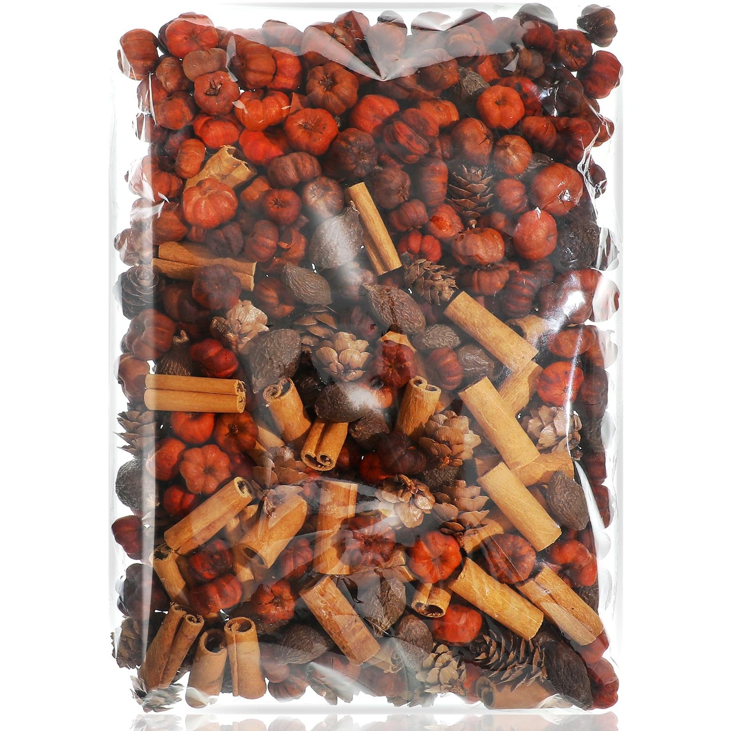 Dansib 7 Heaping Cups Pumpkin Pods, Bowl, or Vase Filler Mix with Mini Pumpkin Pods, Pine Cones, Cinnamon Chunks and Rose Hips, for Vase, Jar Fillers, Thanksgiving and Autumn Decor