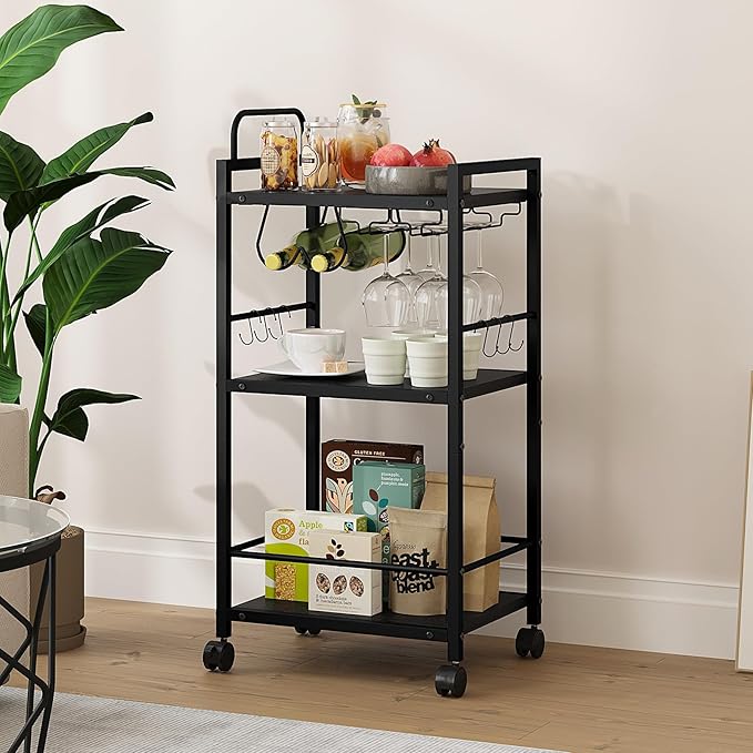 Bar Cart for The Home, 3 Tier Kitchen Carts