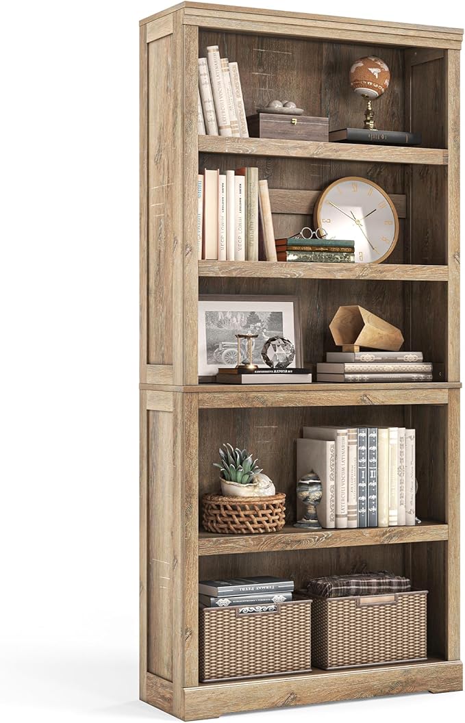 LINSY HOME 5-Shelf Bookcase, Bookshelves Floor Standing Storage Shelves 68 in