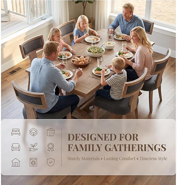 VESCASA Linen Upholstered Dining Chairs