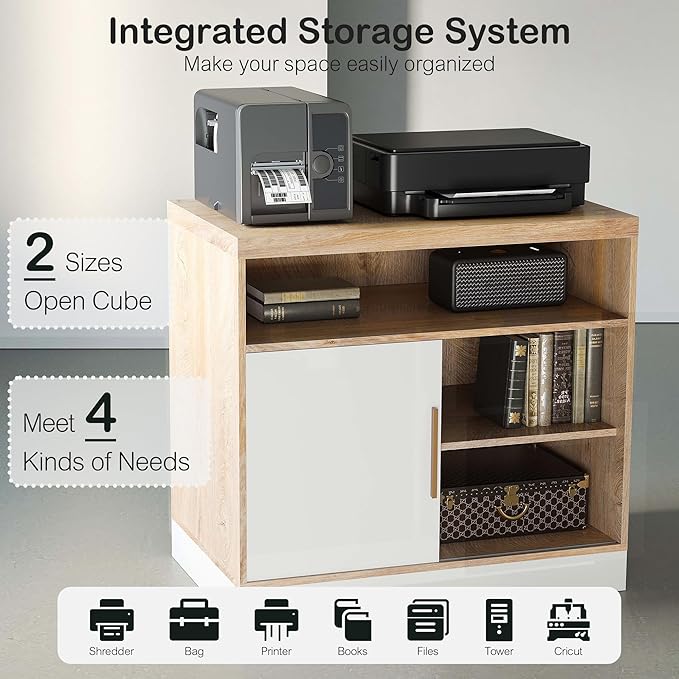 ModernMate Modern Light Walnut Wood Accent Cabinet